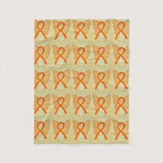 Leukemia Cancer Awareness Ribbon Fleece Blankets