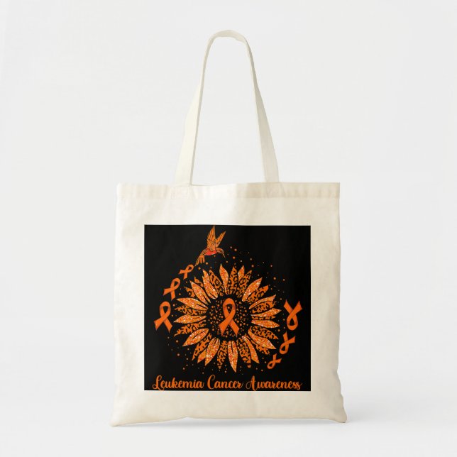 Leukemia Cancer Awareness Shirt Orange Sunflower H Tote Bag (Front)