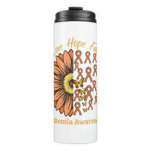 Leukemia Cancer Awareness Sunflower Thermal Tumbler
