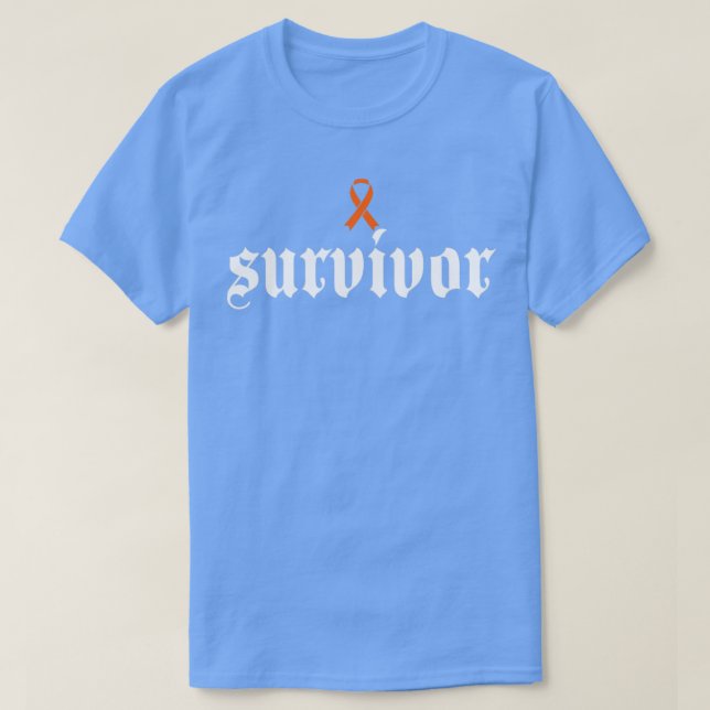 Leukemia Cancer Awareness Survivor Orange Ribbon G T-Shirt (Design Front)