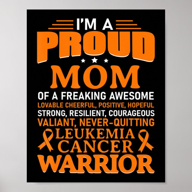 Leukemia Cancer Awareness Survivor Orange Ribbon M Poster (Front)