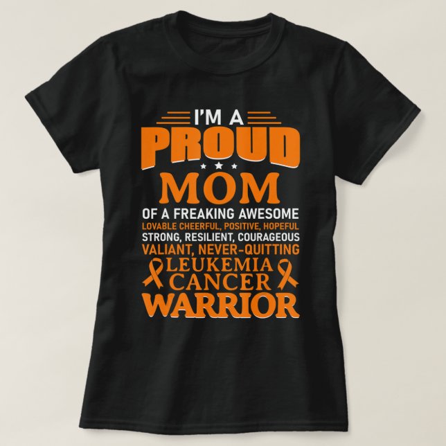 Leukemia Cancer Awareness Survivor Orange Ribbon M T-Shirt (Design Front)