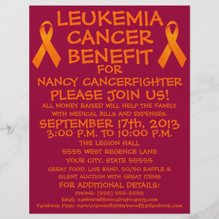 Leukemia Cancer Benefit Flyer