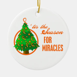 Leukemia Cancer Christmas Miracles Ceramic Ornament