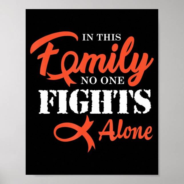 Leukemia Cancer Fight Cancer Ribbon  Poster (Front)