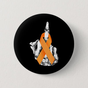 Leukemia Cancer Middle Finger Leukemia Awareness  Button