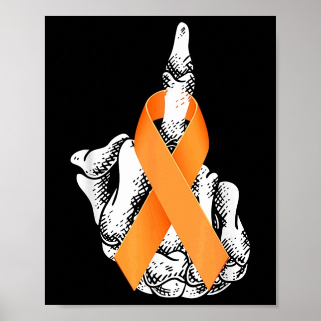 Leukemia Cancer Middle Finger Leukemia Awareness  Poster (Front)