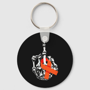 Leukemia Cancer Middle Finger Leukemia Cancer Awar Keychain
