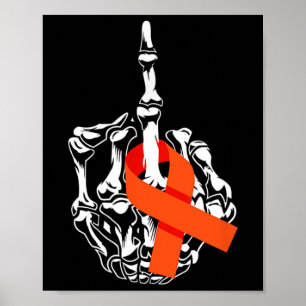 Leukemia Cancer Middle Finger Leukemia Cancer Awar Poster