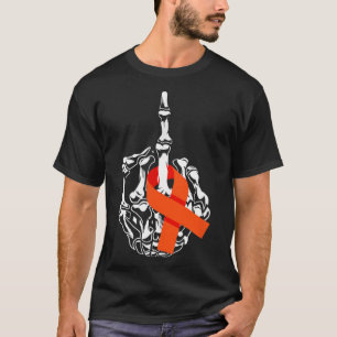 Leukemia Cancer Middle Finger Leukemia Cancer Awar T-Shirt