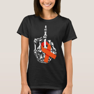 Leukemia Cancer Middle Finger Leukemia Cancer Awar T-Shirt