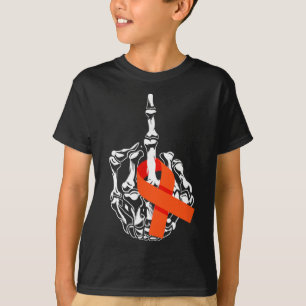 Leukemia Cancer Middle Finger Leukemia Cancer Awar T-Shirt