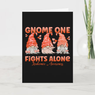 Leukemia Cancer Orange Ribbon Gnome Card