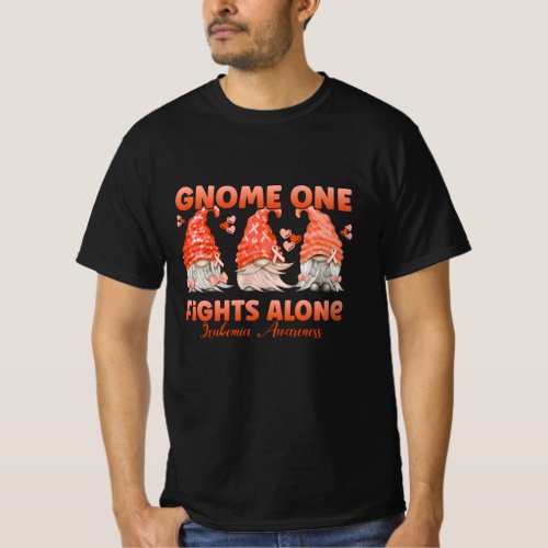 Leukemia Cancer Orange Ribbon Gnome T_Shirt