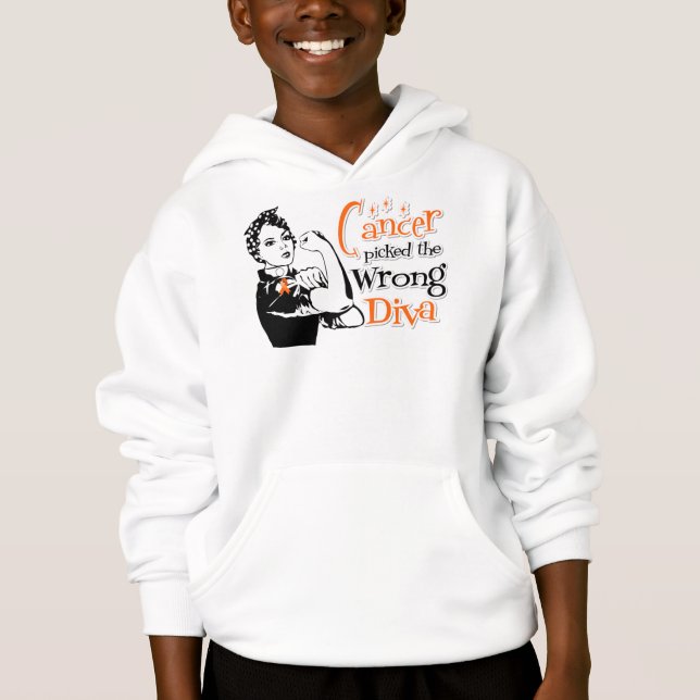 Leukemia Cancer Picked The Wrong Diva Hoodie (Front)