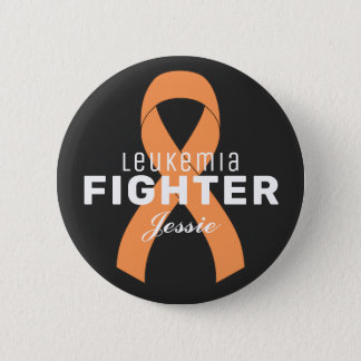 Leukemia Cancer Ribbon Black Button