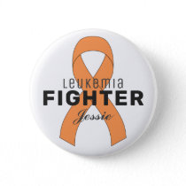 Leukemia Cancer Ribbon White Button