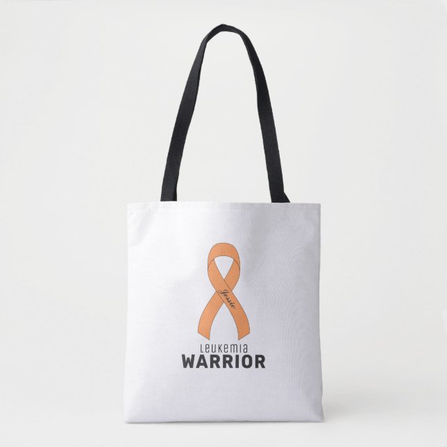 Leukemia Cancer Ribbon White Tote Bag (Front)