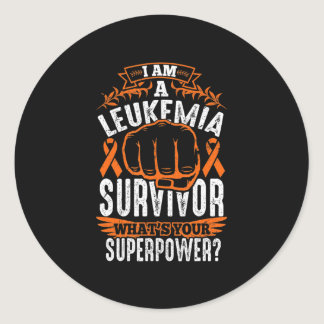 Leukemia Cancer Survivor Awareness Ribbon Gifts  Classic Round Sticker
