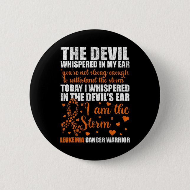 Leukemia Cancer Warrior  Button (Front)