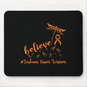 Leukemia Cancer Warrior Dragonfly Believe Hope  Mouse Pad