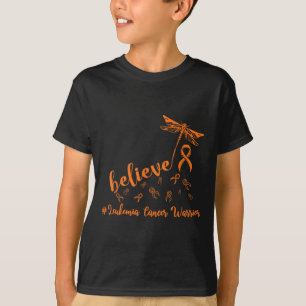 Leukemia Cancer Warrior Dragonfly Believe Hope  T-Shirt