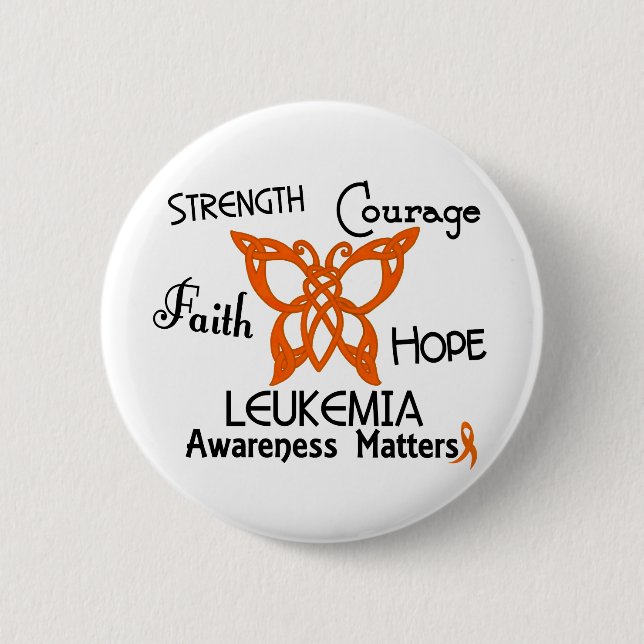 Leukemia Celtic Butterfly 3 Button (Front)