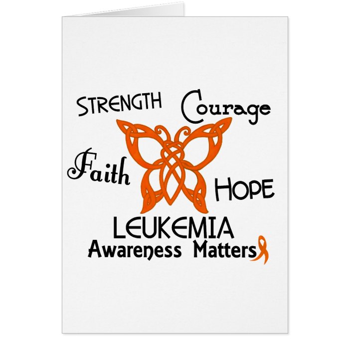 Leukemia Celtic Butterfly 3 Greeting Card