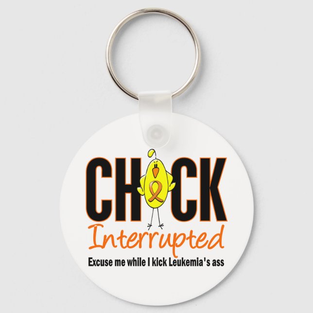 Leukemia Chick Interrupted Keychain (Front)