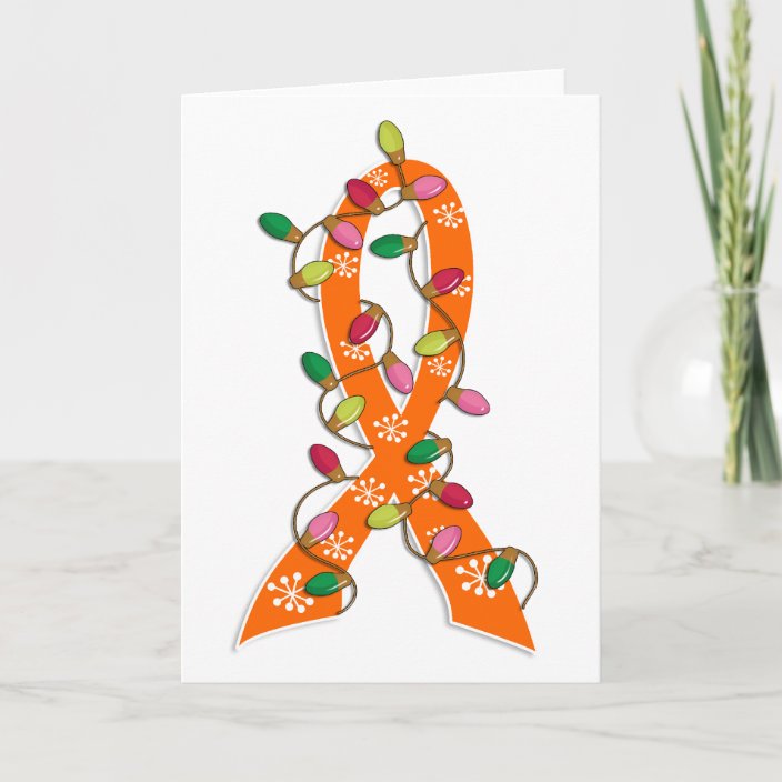 Leukemia Christmas Lights Ribbon Holiday Card | Zazzle.com