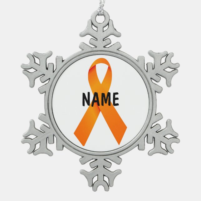 Leukemia Christmas Ribbon Ornament (Front)