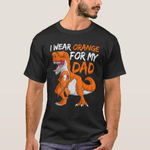Leukemia Dinosaur I Wear Orange For My Dad Boys T-Shirt