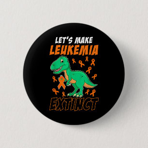 Leukemia Dinosaur Orange Ribbon Hematologist Repti Button