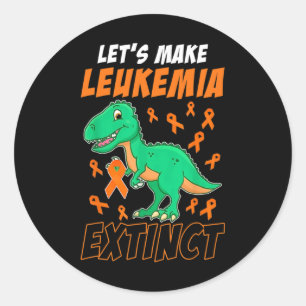 Leukemia Dinosaur Orange Ribbon Hematologist Repti Classic Round Sticker