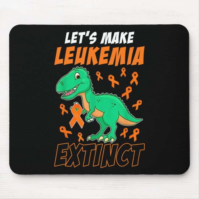 Leukemia Dinosaur Orange Ribbon Hematologist Repti Mouse Pad (Front)