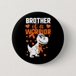 Leukemia Dinosaur Shirt For Kids Boys Brother Of A Button