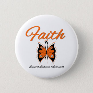 Leukemia Faith Butterfly Ribbon Pinback Button