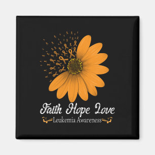 Leukemia Faith Hope Love Orange Ribbon Blood Cance Magnet