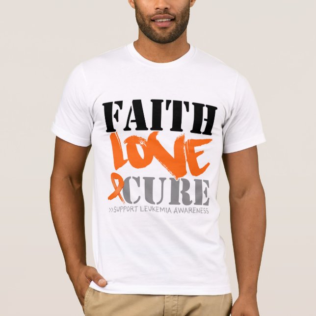 Leukemia Faith Love Cure T-Shirt (Front)