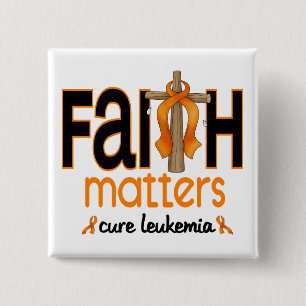 Leukemia Faith Matters Cross 1 Pinback Button