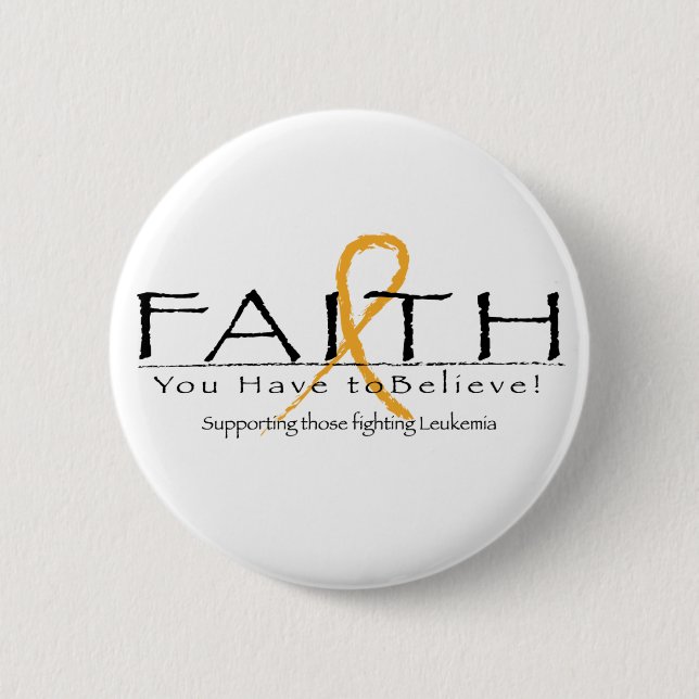 Leukemia faith-ribbon button (Front)