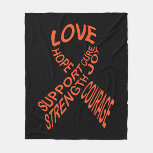 Leukemia Fight Cancer Ribbon 2 Fleece Blanket