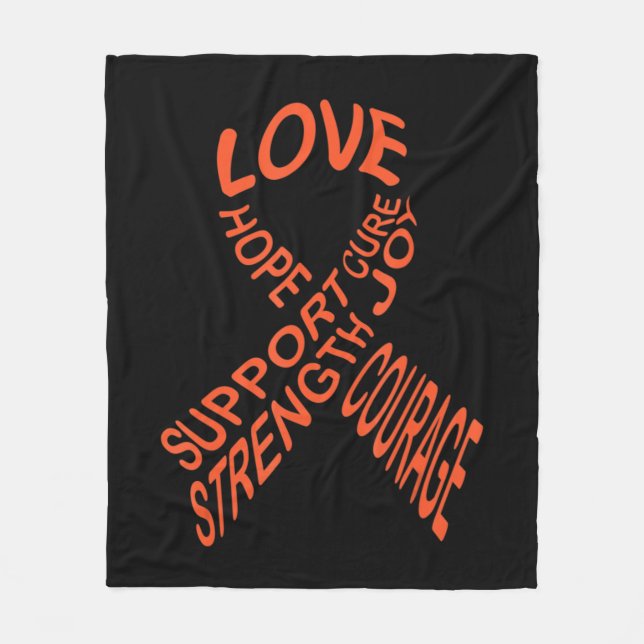 Leukemia Fight Cancer Ribbon 2 Fleece Blanket (Front)