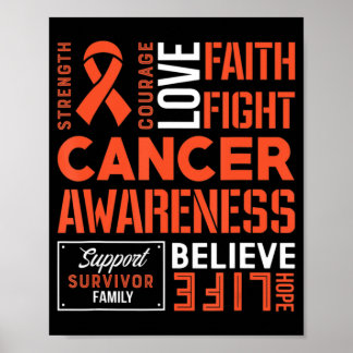 Leukemia Fight Cancer Ribbon 3 Poster