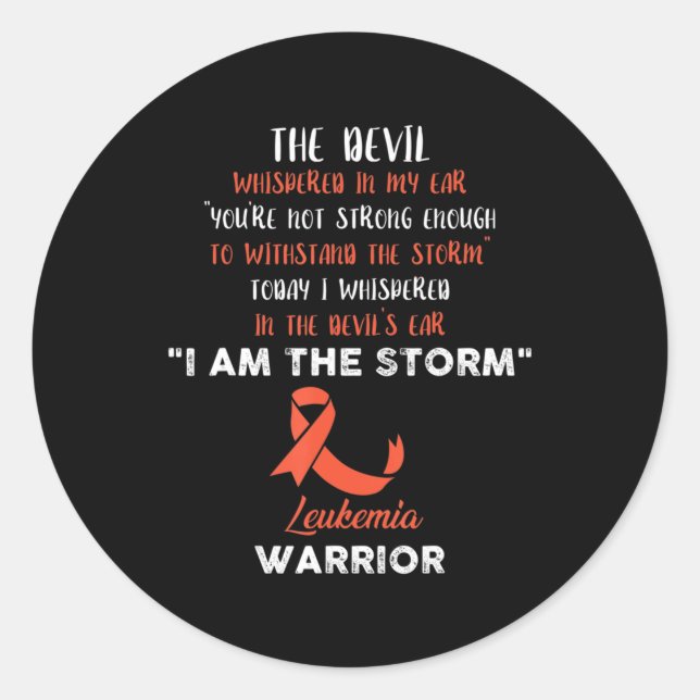 Leukemia Fight Cancer Ribbon 4 Classic Round Sticker (Front)
