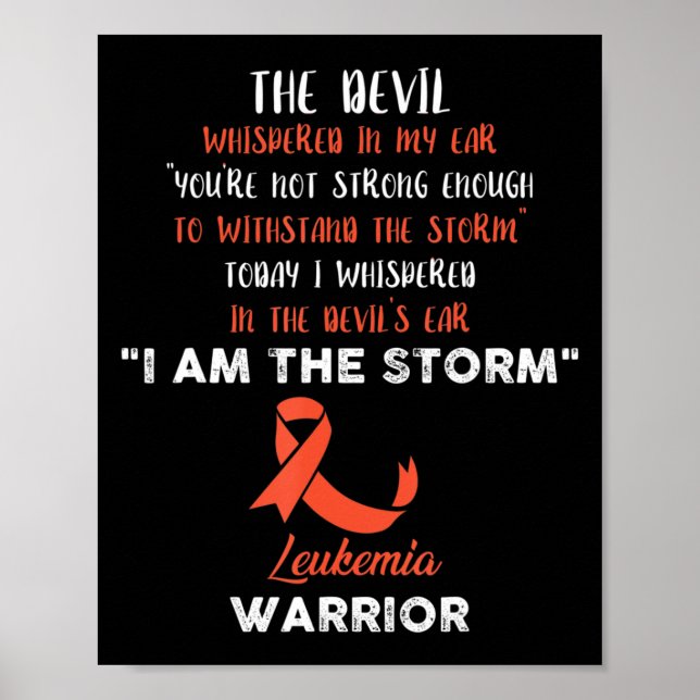Leukemia Fight Cancer Ribbon 8 Poster (Front)