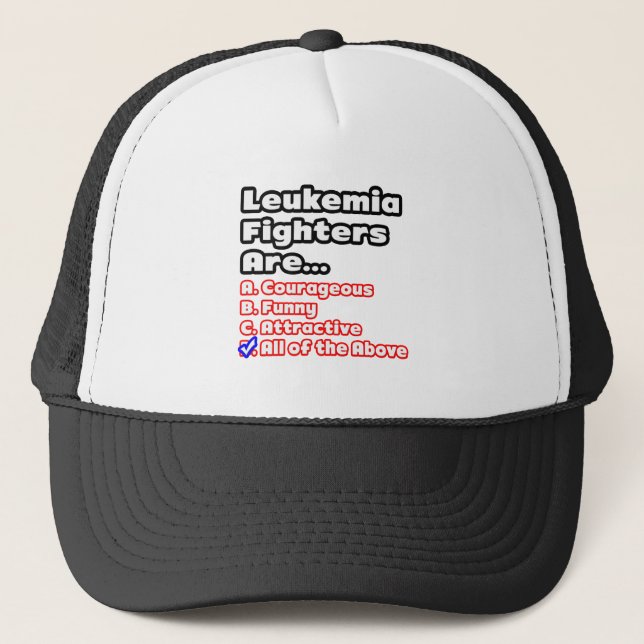 Leukemia Fighter Quiz Trucker Hat (Front)