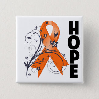 Leukemia Floral Hope Ribbon 2 Pinback Button