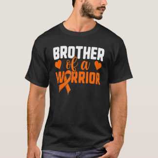 Leukemia  For Men Boys Brother Of A Warrior Ribbon T-Shirt