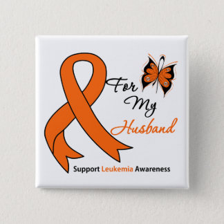 Leukemia - For My Husband Pinback Button